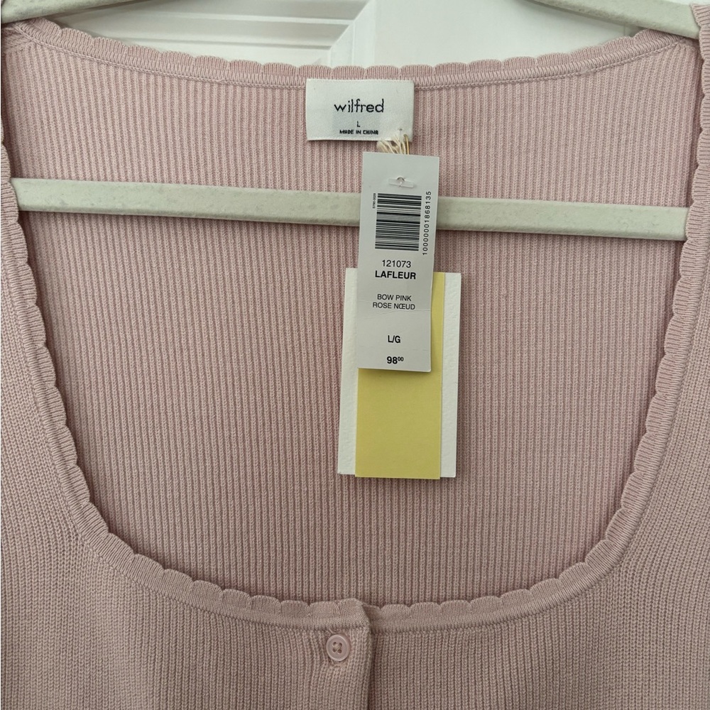 Wilfred Rose Pink Scalloped Cardigan